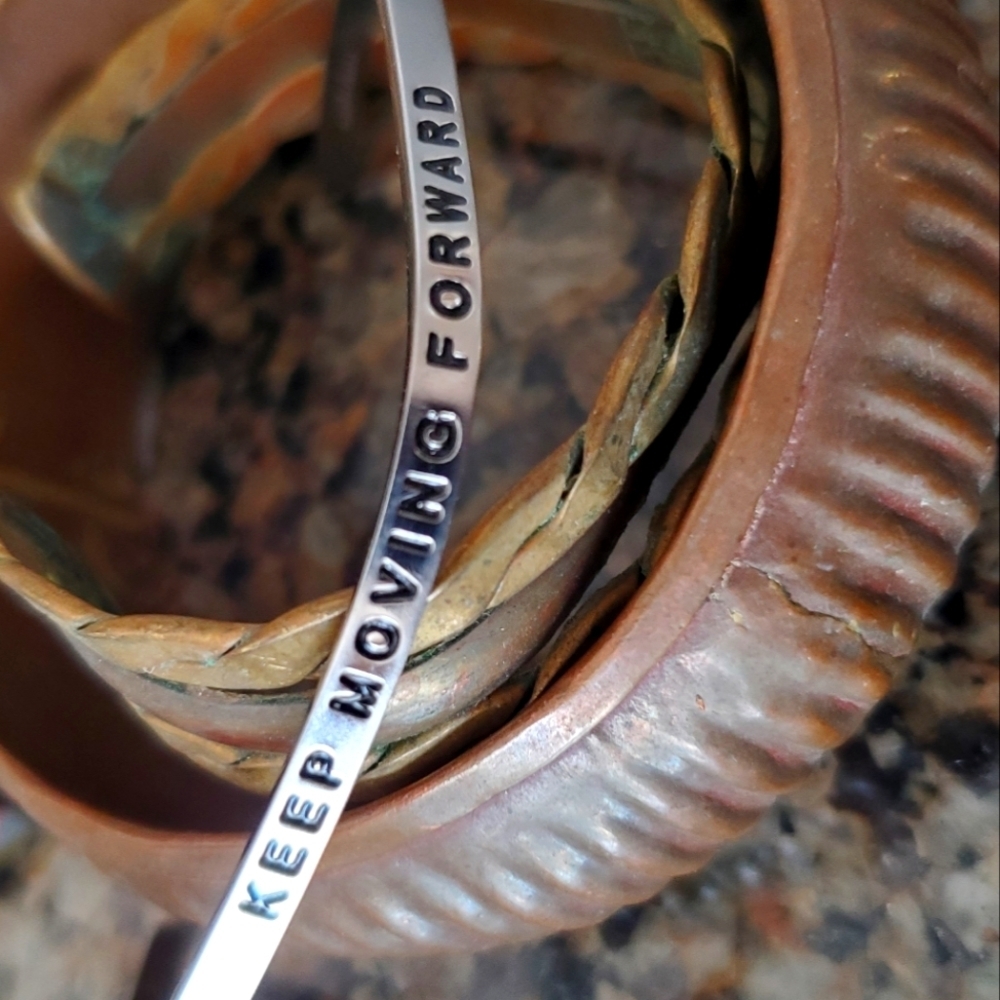 Silver Keep Moving Forward Cuff - image 1